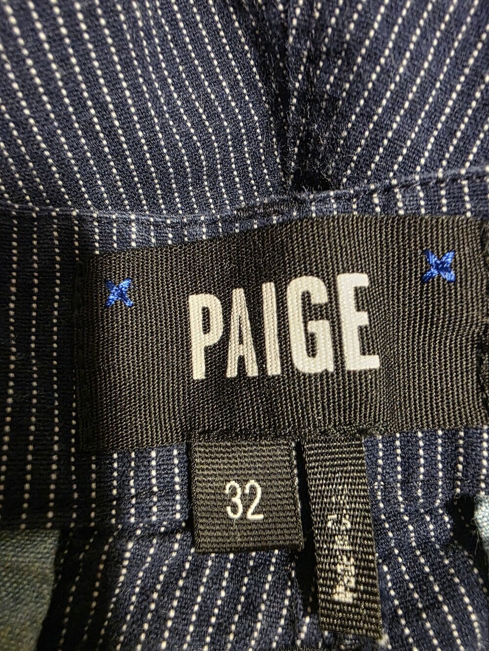 PAIGE Blue Seersucker Flat Front Men's Shorts - Picture 2 of 3